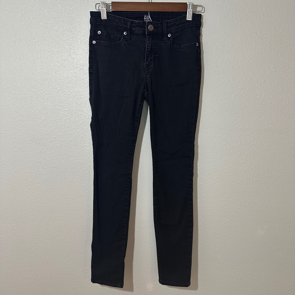 Gap Kids Denim Skinny Jeans Black Wash Stretch Size 26 Regular